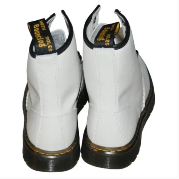 Dr. Martens White Combat Ankle Boots Women's Sizes 8 9 Smooth Leather CHRISTMAS - Picture 4 of 8